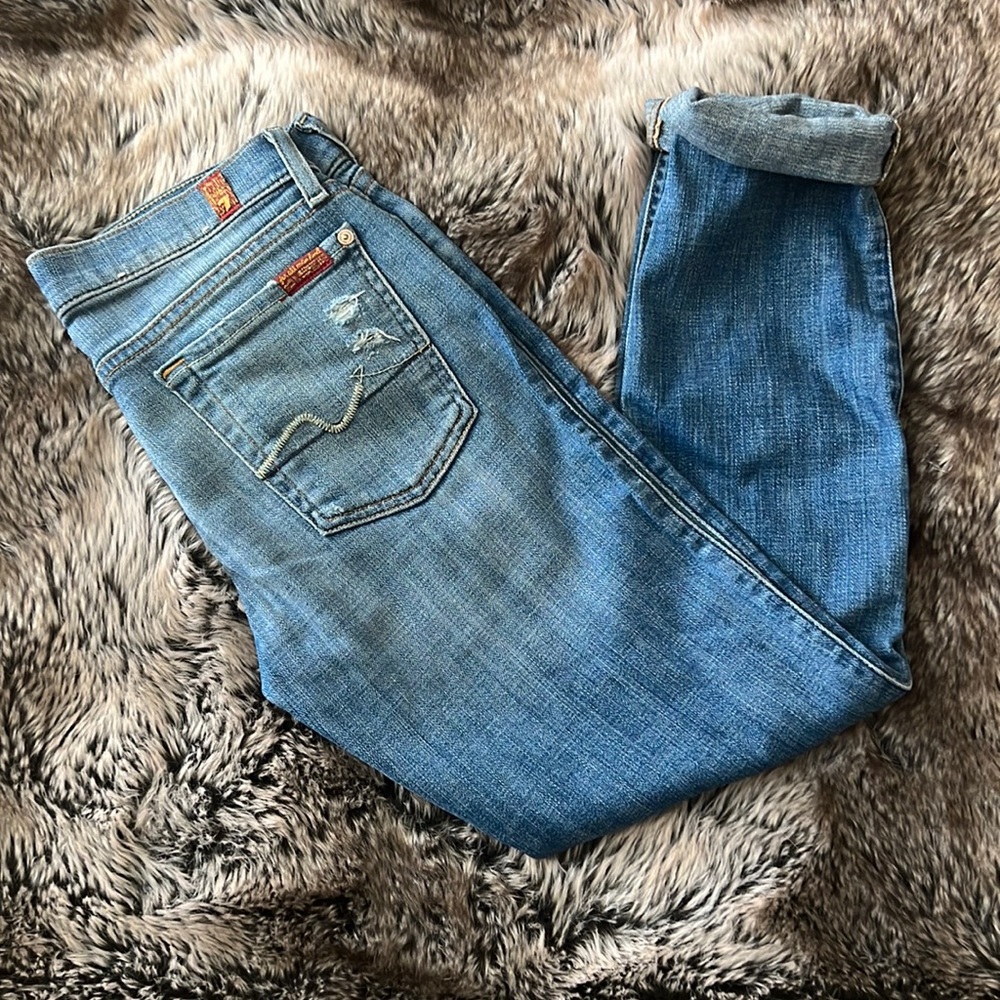 7 For All Mankind Josefina skinny boyfriend fit jeans - size 24 - Picture 2 of 9